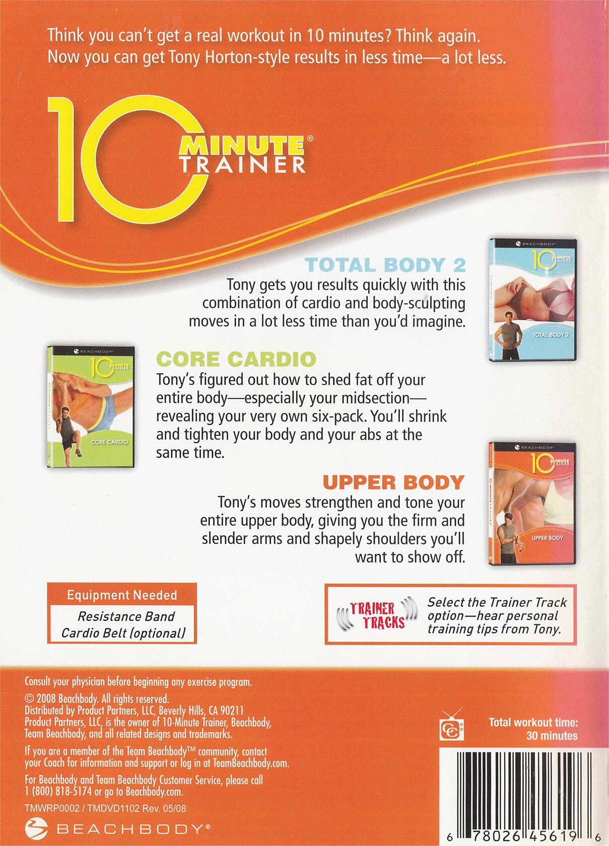 Tony Horton's 10 Minute Trainer (Includes 3 Workouts: Total Body 2 [DVD] - Very Good