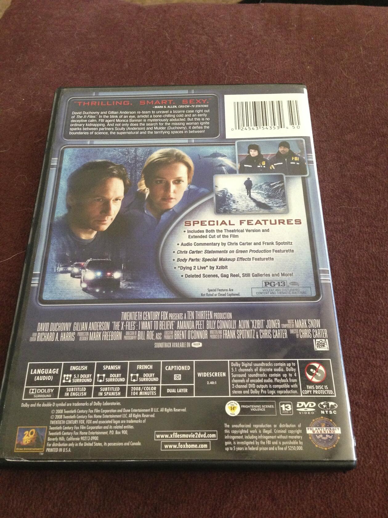 The X-Files: I Want To Believe, 2008 [DVD]