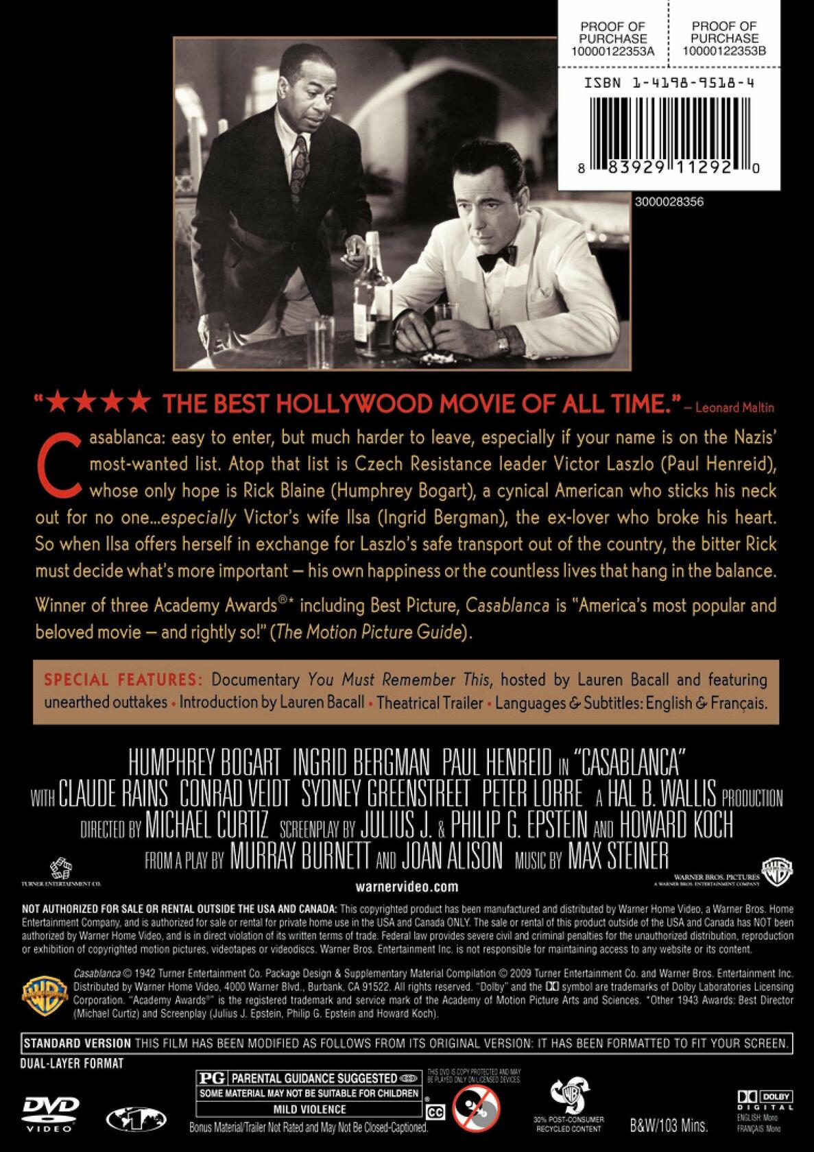 Casablanca [DVD] - Very Good