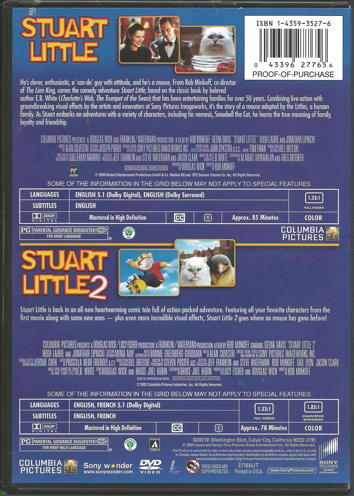 Stuart Little / Stuart Little 2 [DVD] - Very Good