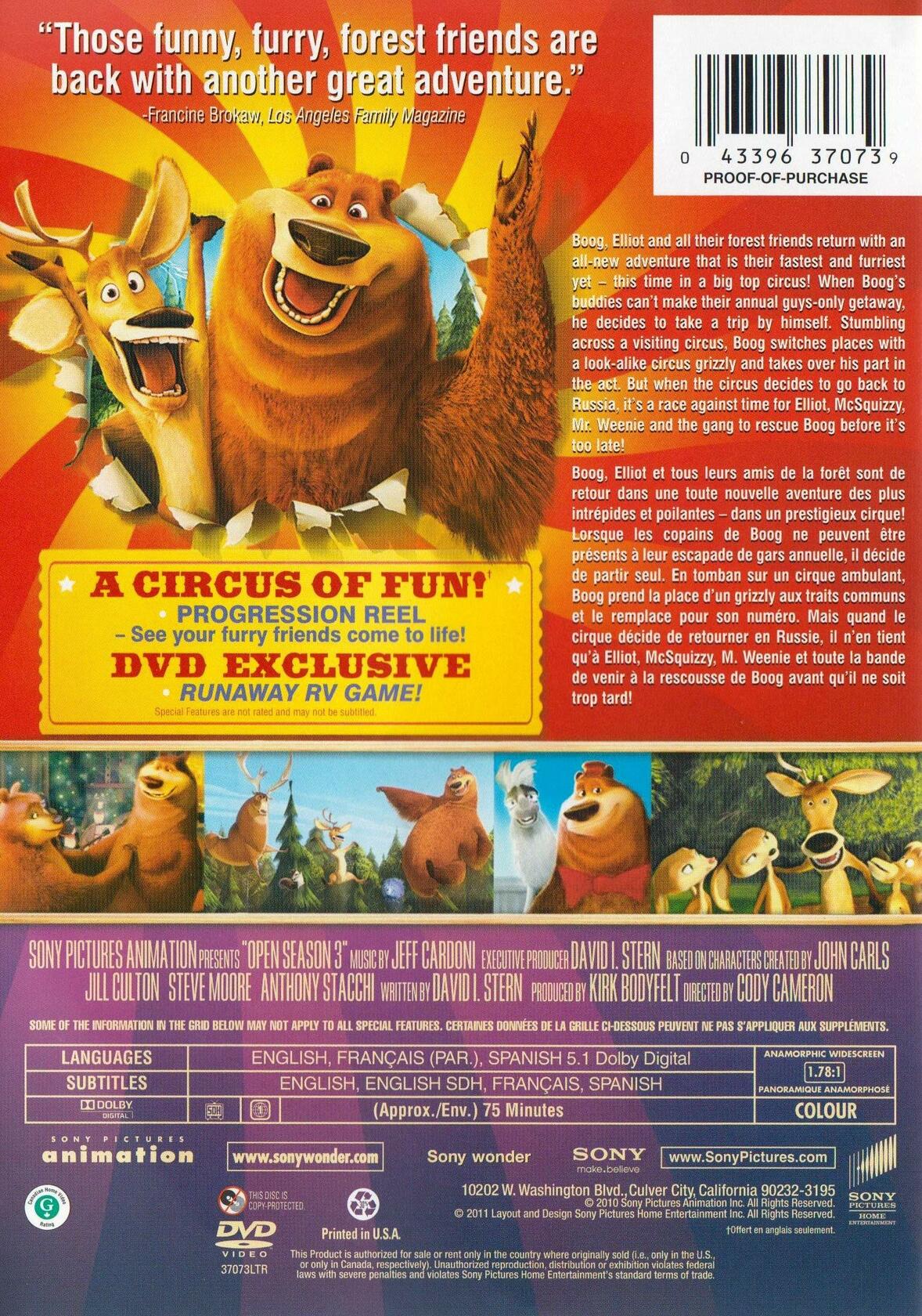 Open Season 3 Bilingual [DVD] - Very Good