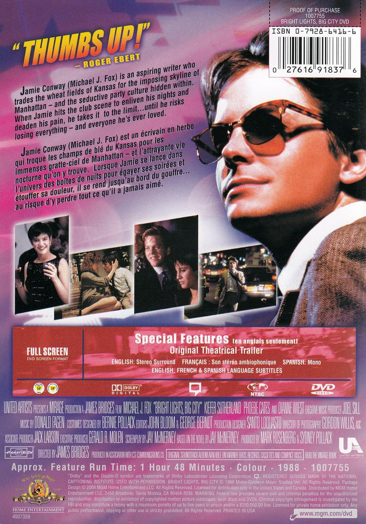 Bright Lights, Big City / Les feux de la nuit (Bilingual) [DVD] - Very Good