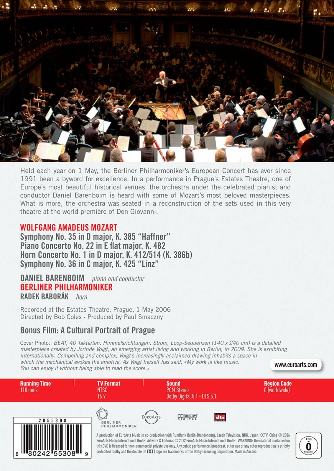 Europa-Konzert From Prague: Mozart - Baborak/Berliner Philharmoniker/Barenboim [Import] [DVD] - Very Good