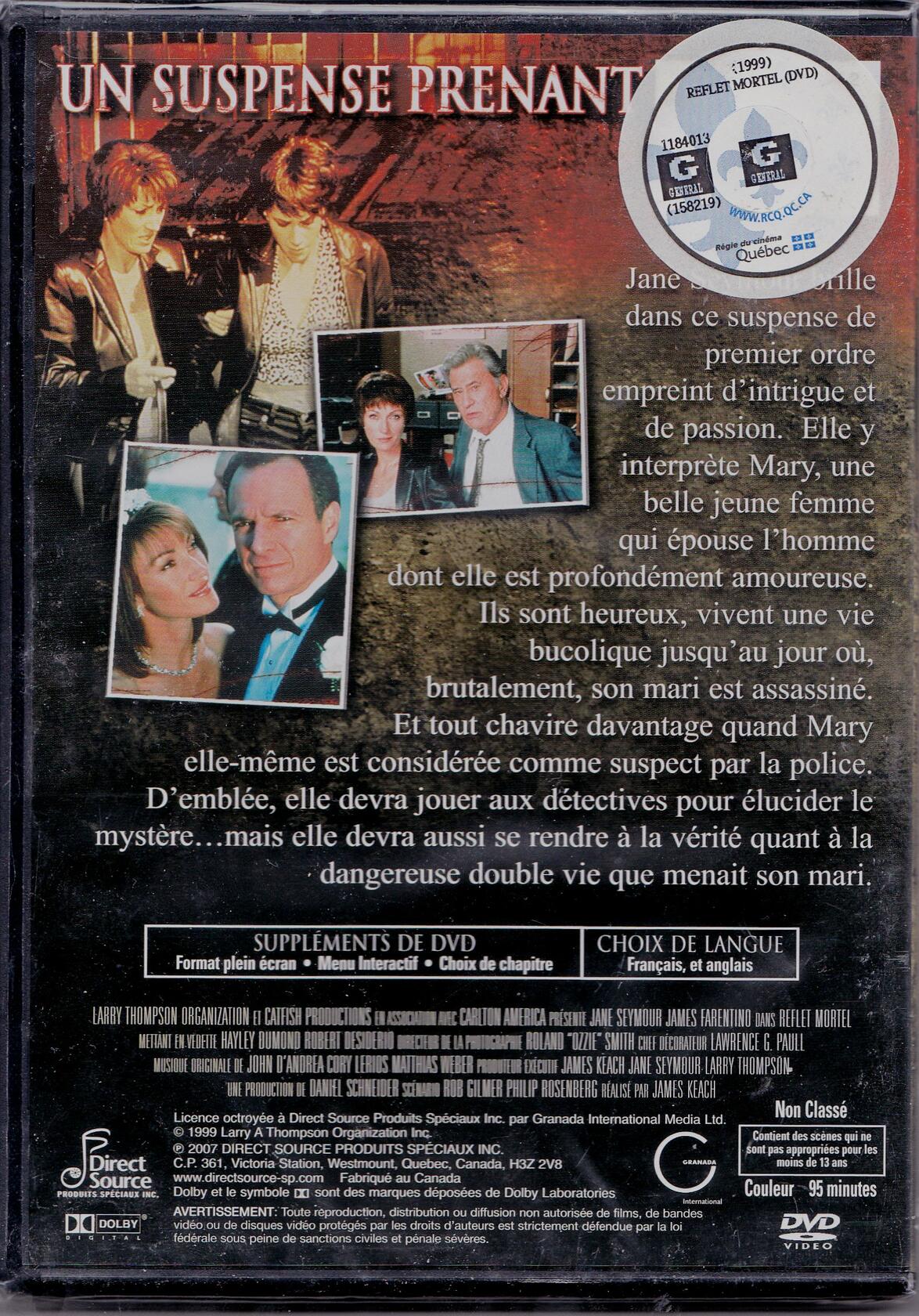 Reflet Mortel - Murder in the Mirror (English/French) 1999 (Full Screen) [DVD] - Very Good