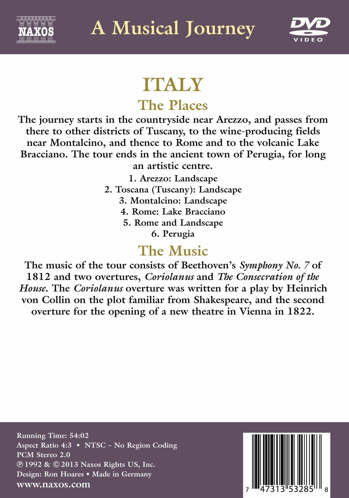 Musical Journey: Italy (A Musical Tour Of Tuscany, Rome And Perugia) [DVD]
