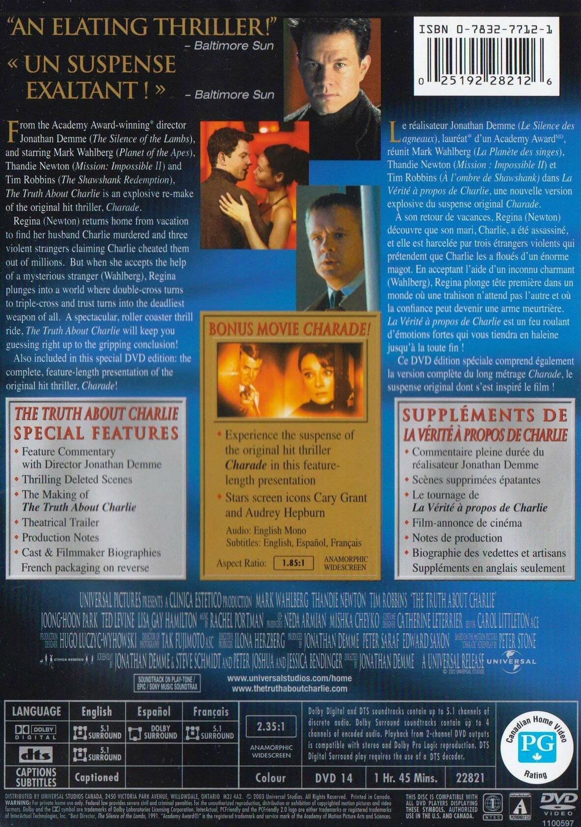 The Truth About Charlie / Charade [DVD] - Good