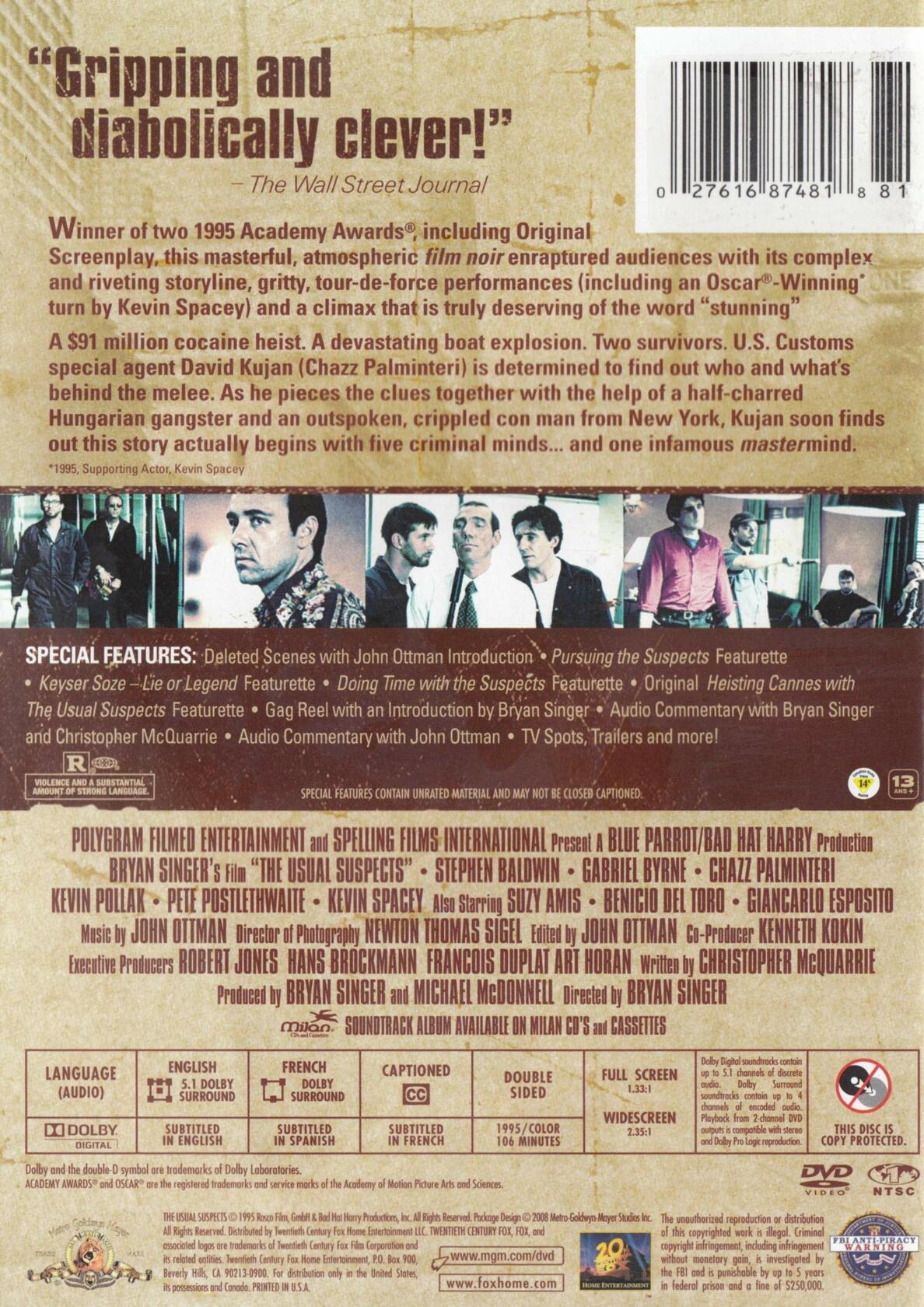 The Usual Suspects (Special Edition) (1995) [DVD] - Good