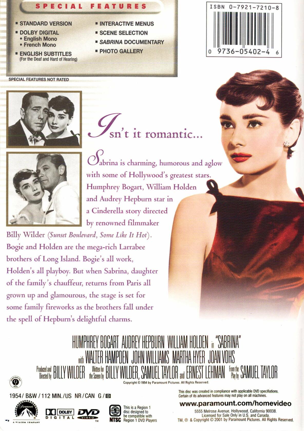 Sabrina (Full Screen) (Bilingual) [Import] [DVD] - Very Good