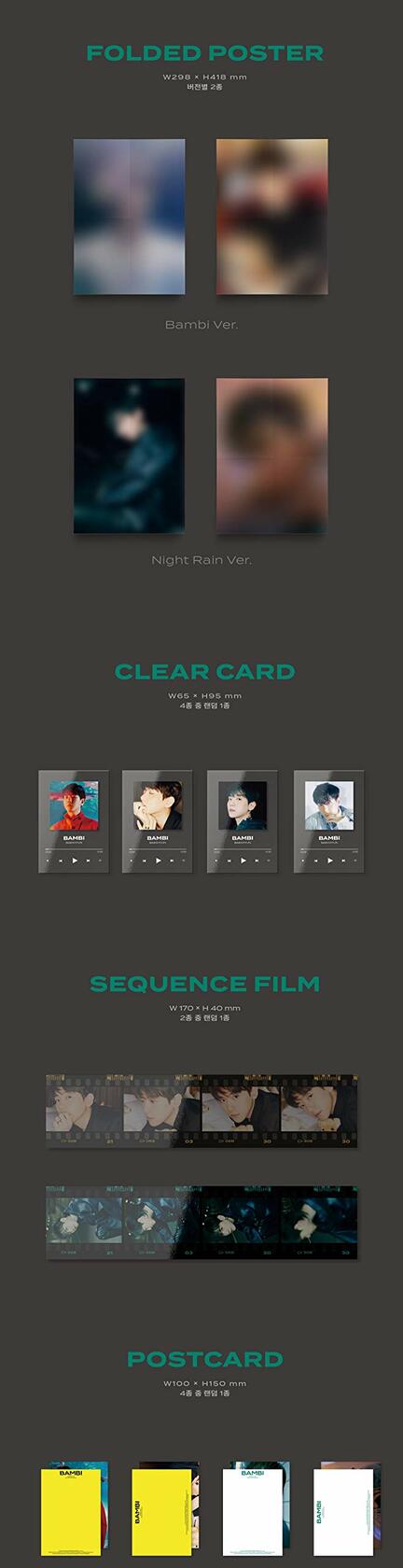 Bambi (Photobook Version) (Random Cover) (incl. 88pg Photobook, 24pg Lyric Paper, 2pc Poster, Clear Card, Sequence Film, Postcard + Photocard) [Audio CD] Baek Kyun - Very Good