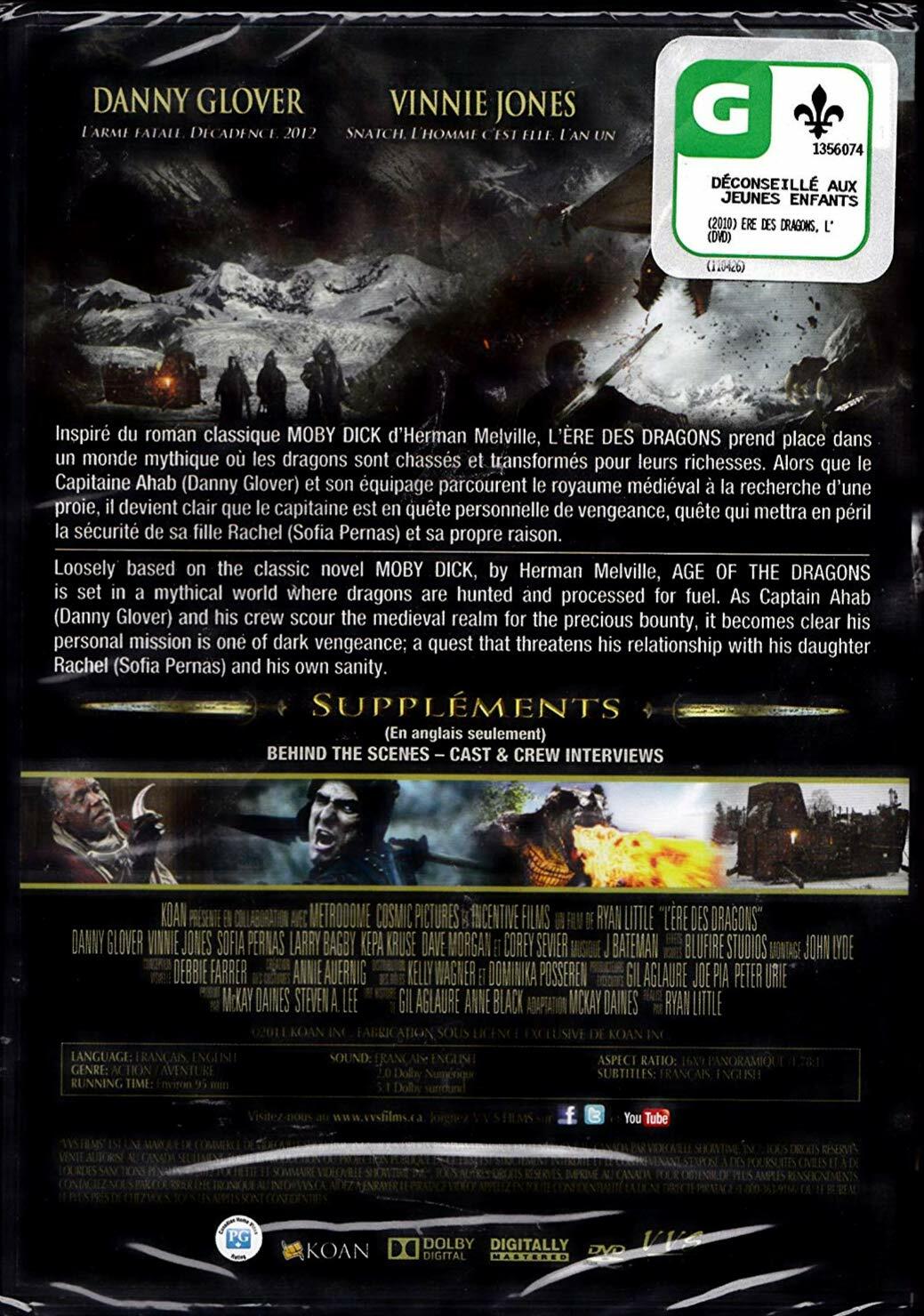 L'Ère Des Dragons - Age Of The Dragons (English/French) 2011 (Widescreen) Régie au Québec (Cover Bilingue) - Good