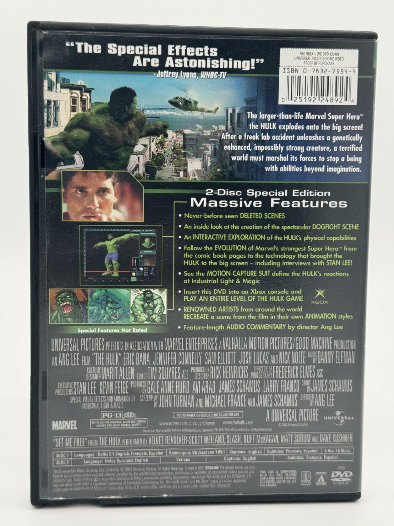 Hulk (Widescreen Special Edition) [2 Discs] (Bilingual) [Import] [DVD] - Good