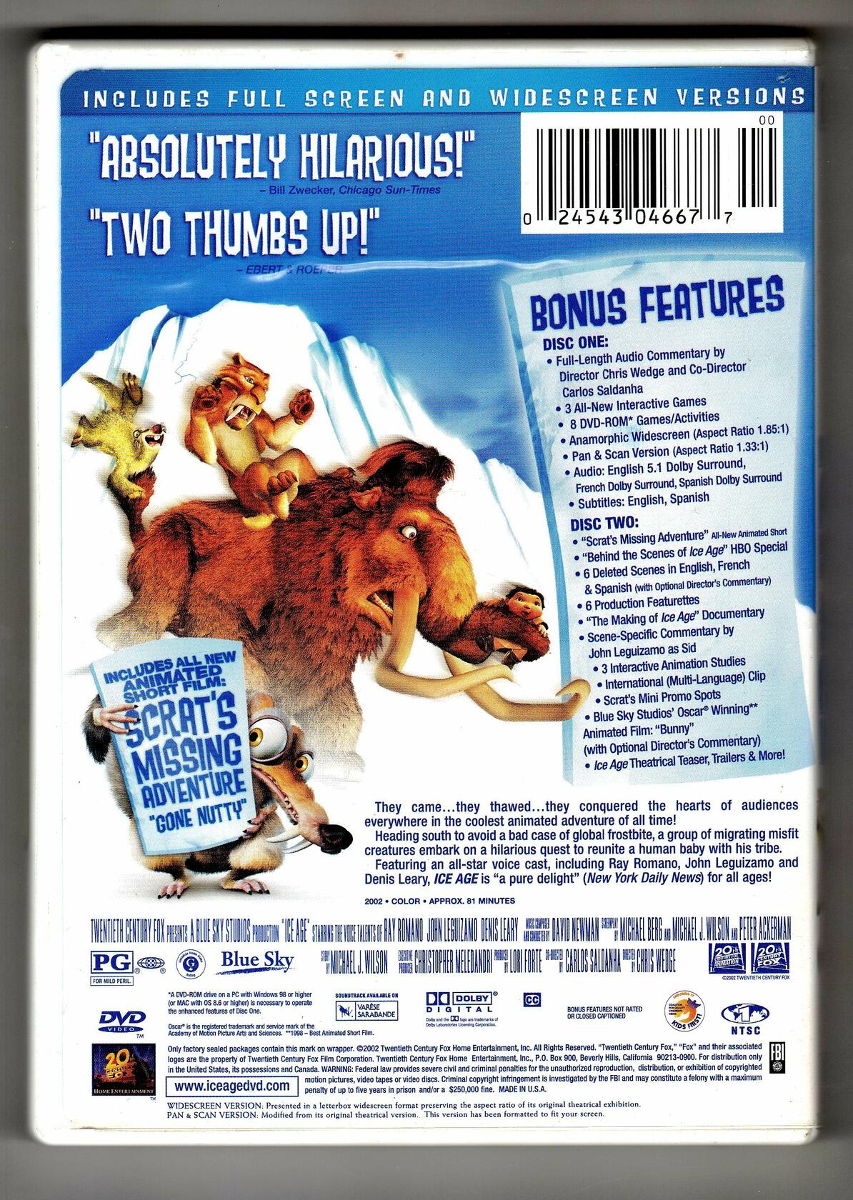 Ice Age (Quebec Version - English/French) [DVD] - Good