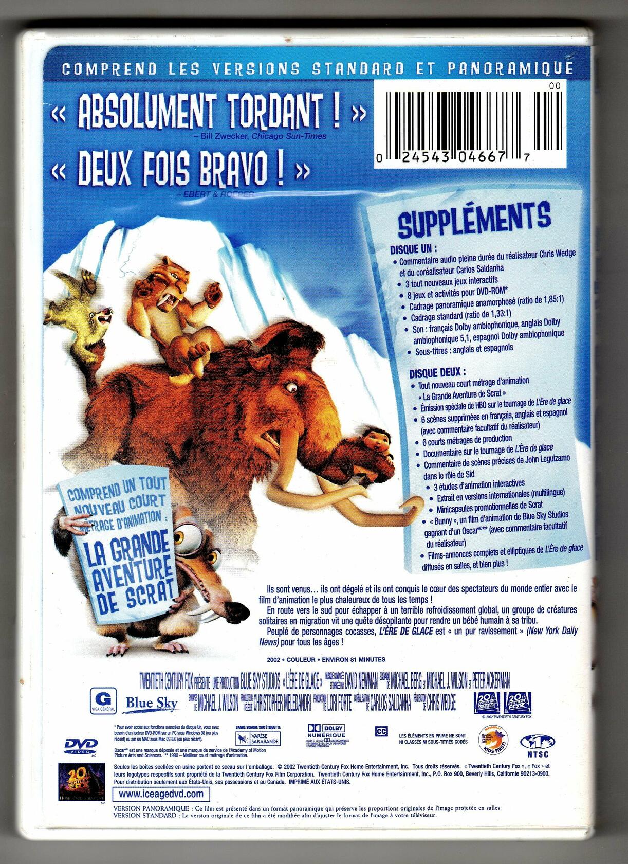 Ice Age (Quebec Version - English/French) [DVD] - Good