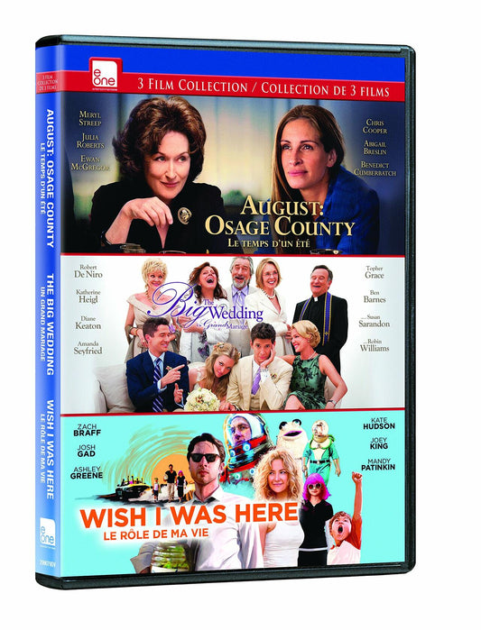 August: Osage County / Big Wedding / Wish I Was Here DVD Triple Feature (Bilingual) [DVD] - Very Good