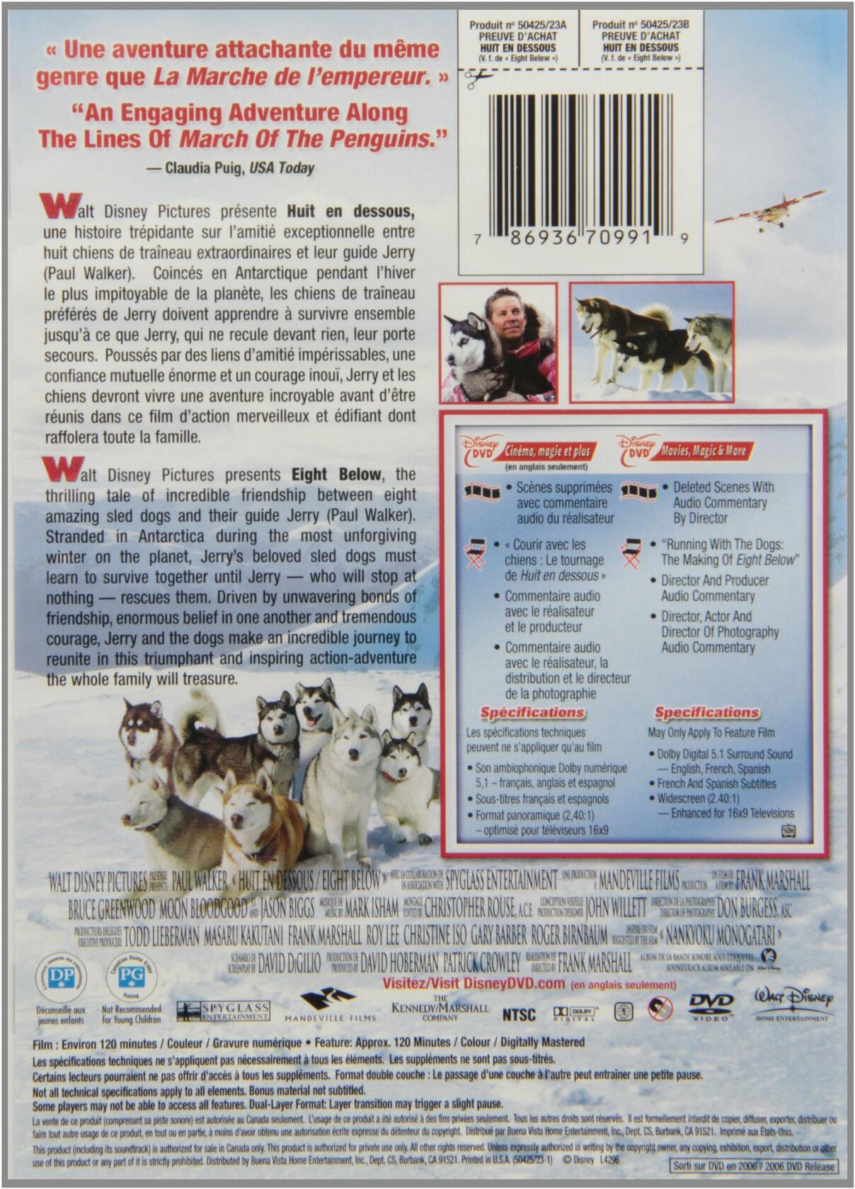 Eight Below / Huit en Dessous (Bilingual) (Widescreen) [DVD] - Good