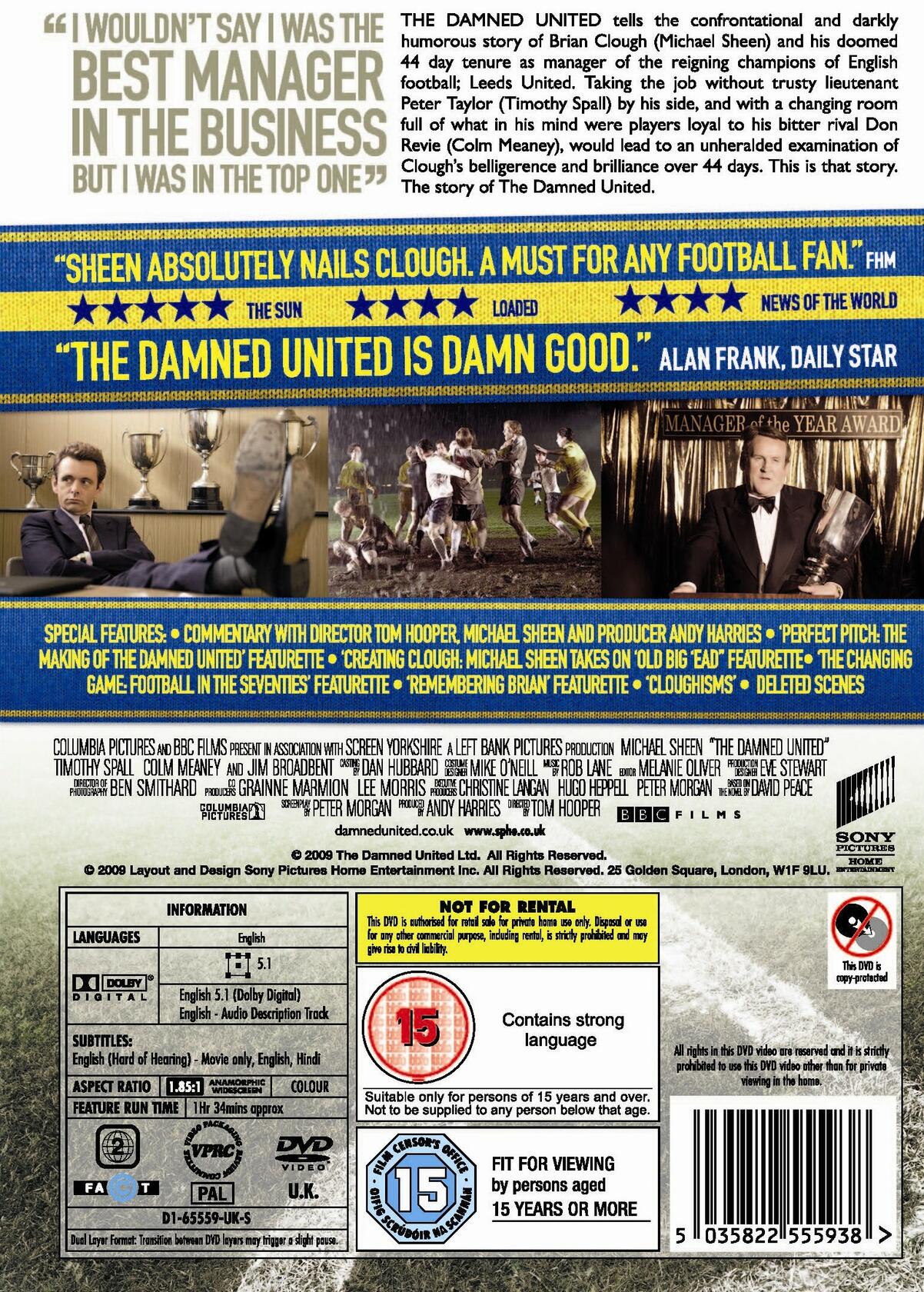 The Damned United (REGION 2) [DVD] - Very Good