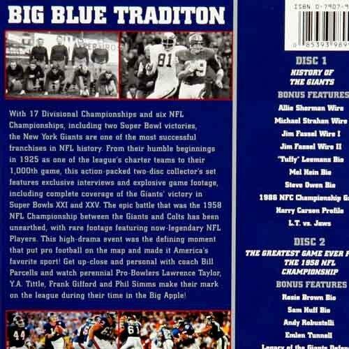 NFL History of the New York Giants DVD [DVD] - Good