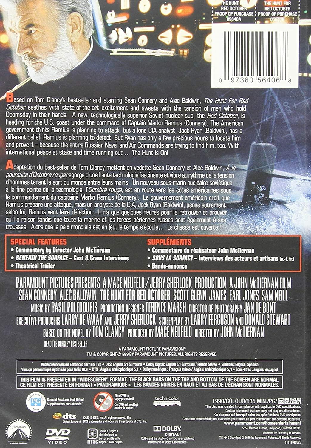 The Hunt for Red October (Special Collector's Edition) [DVD] - Good