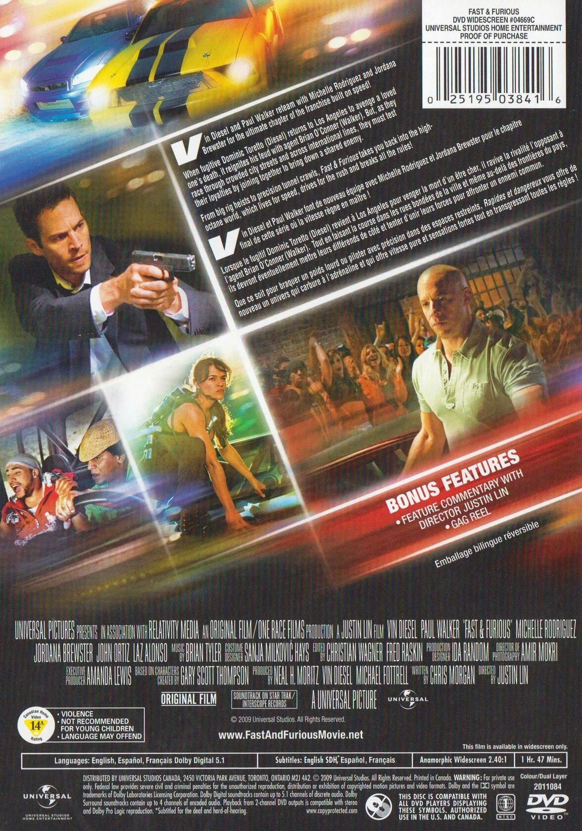 Fast and Furious (Bilingual) [DVD] - Like New