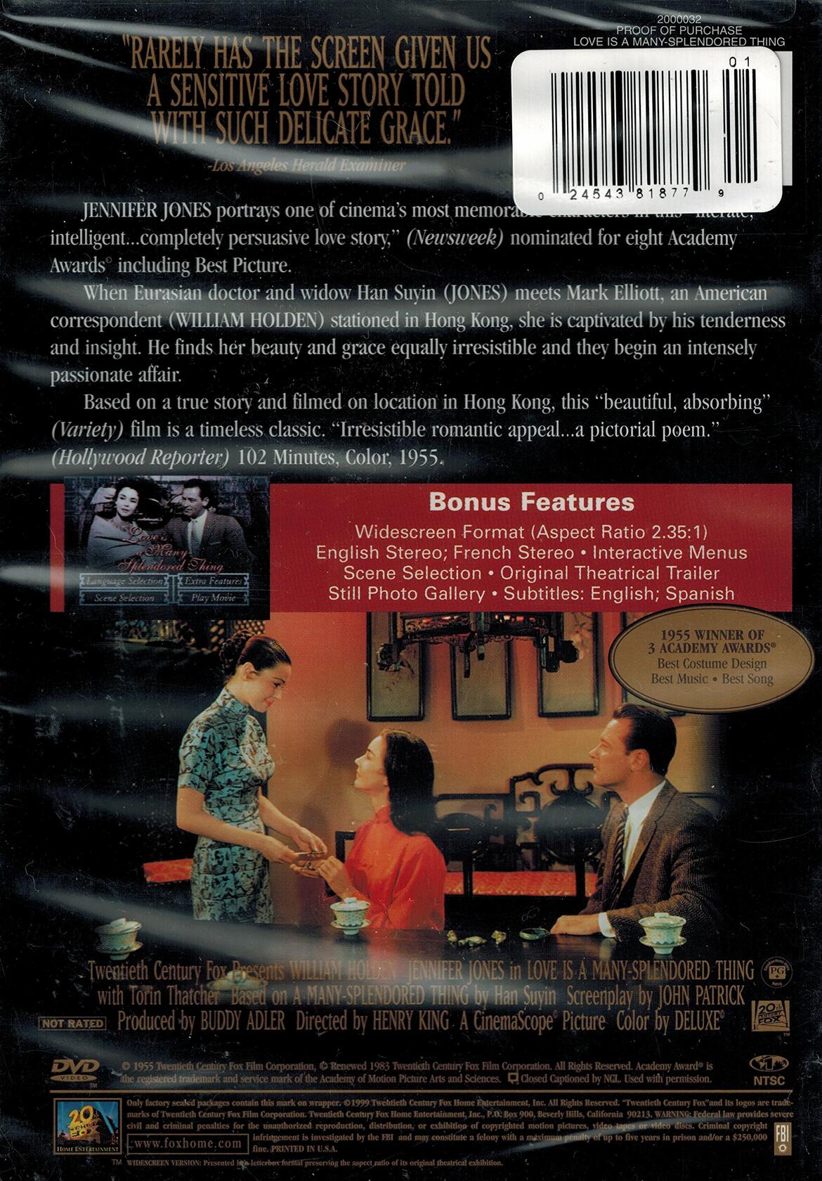 Love Is A Many-Splendored Thing [DVD] - Very Good