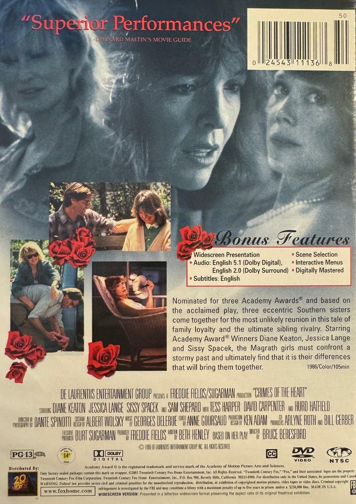 Crimes of the Heart [Import] [DVD]