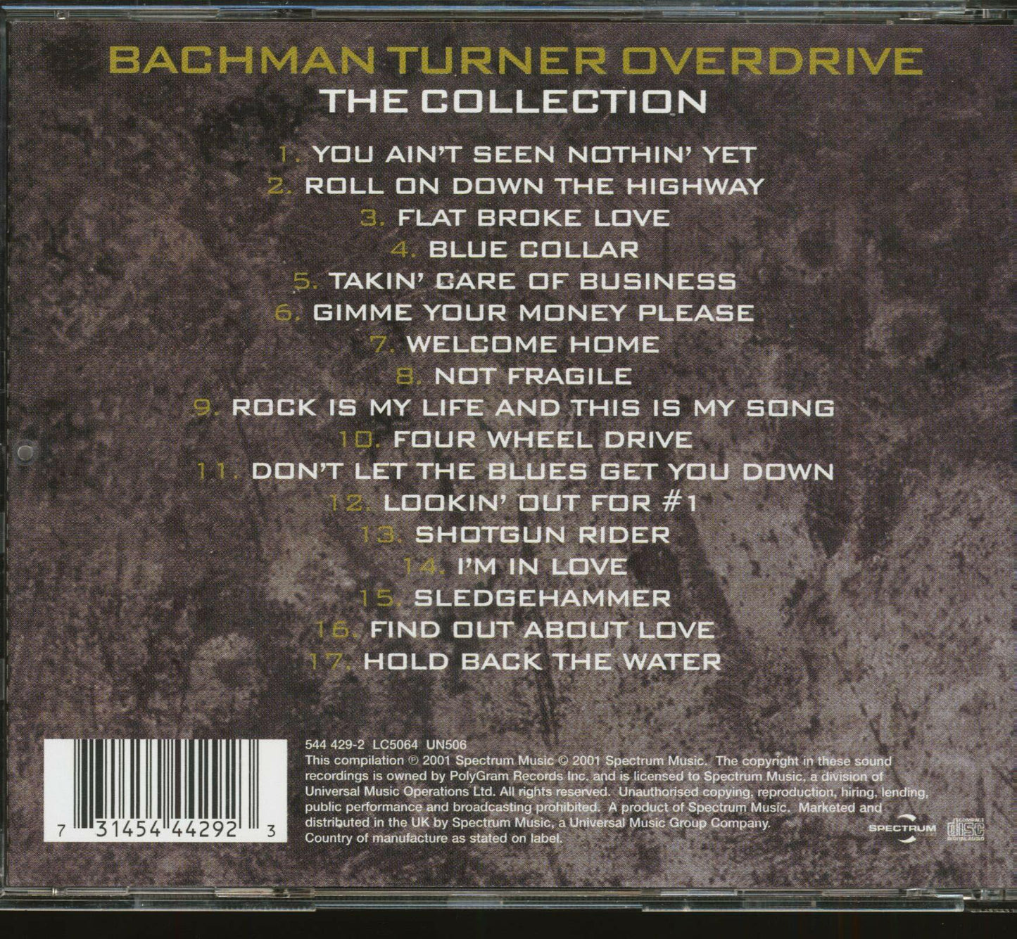 Collection [Audio CD] Bto Bachman-Turner Overdrive and Bachman Turner Overdrive - Very Good