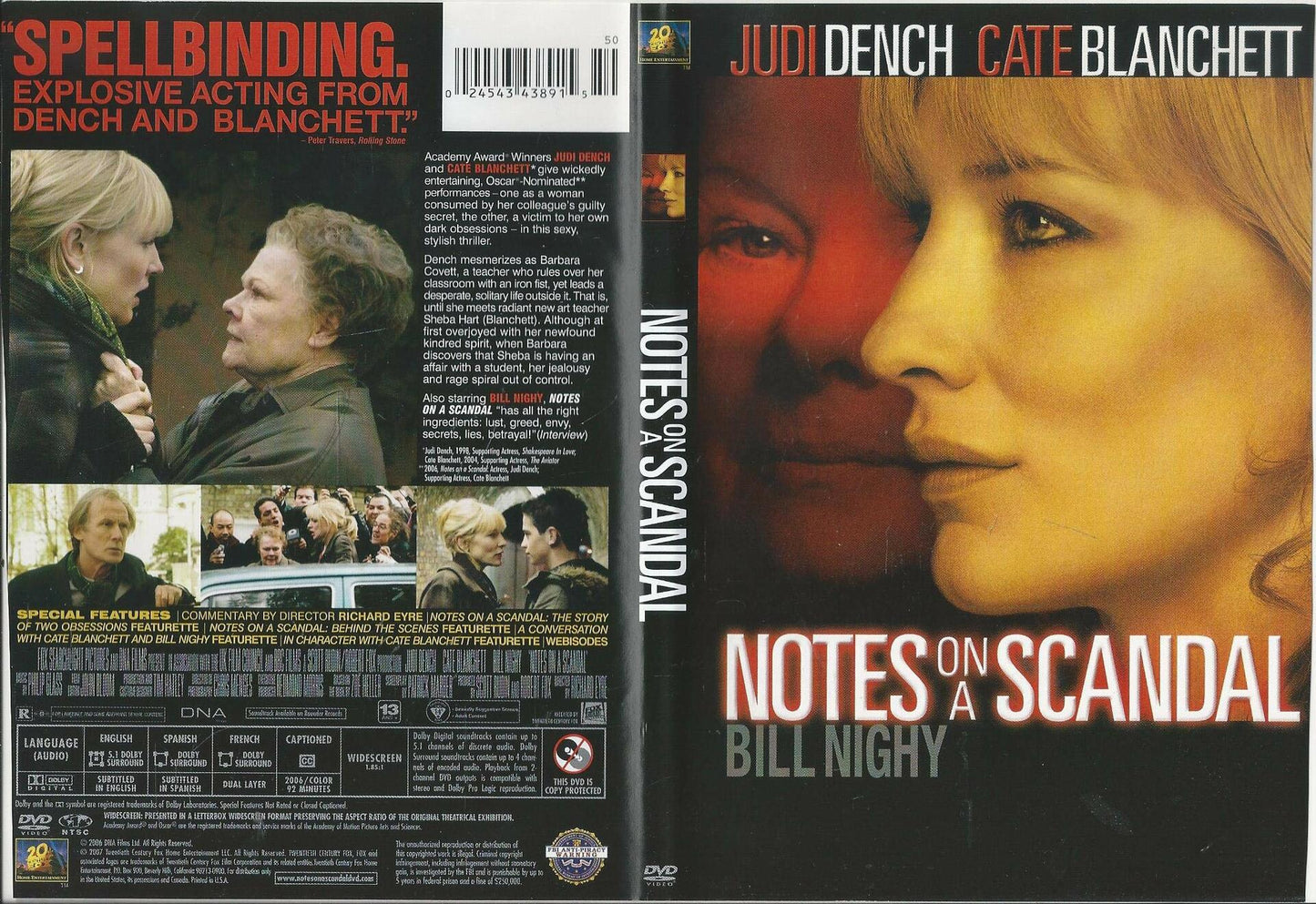 Notes on a Scandal [DVD] - Very Good