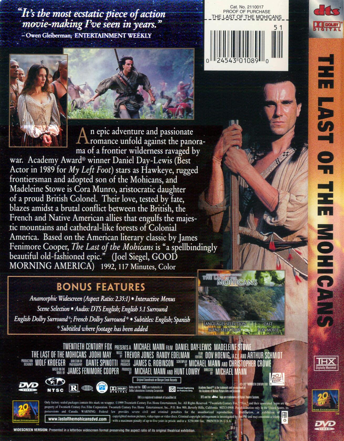 LAST OF THE MOHICANS BY MEANS,RUSSELL (DVD) [DVD] - Good