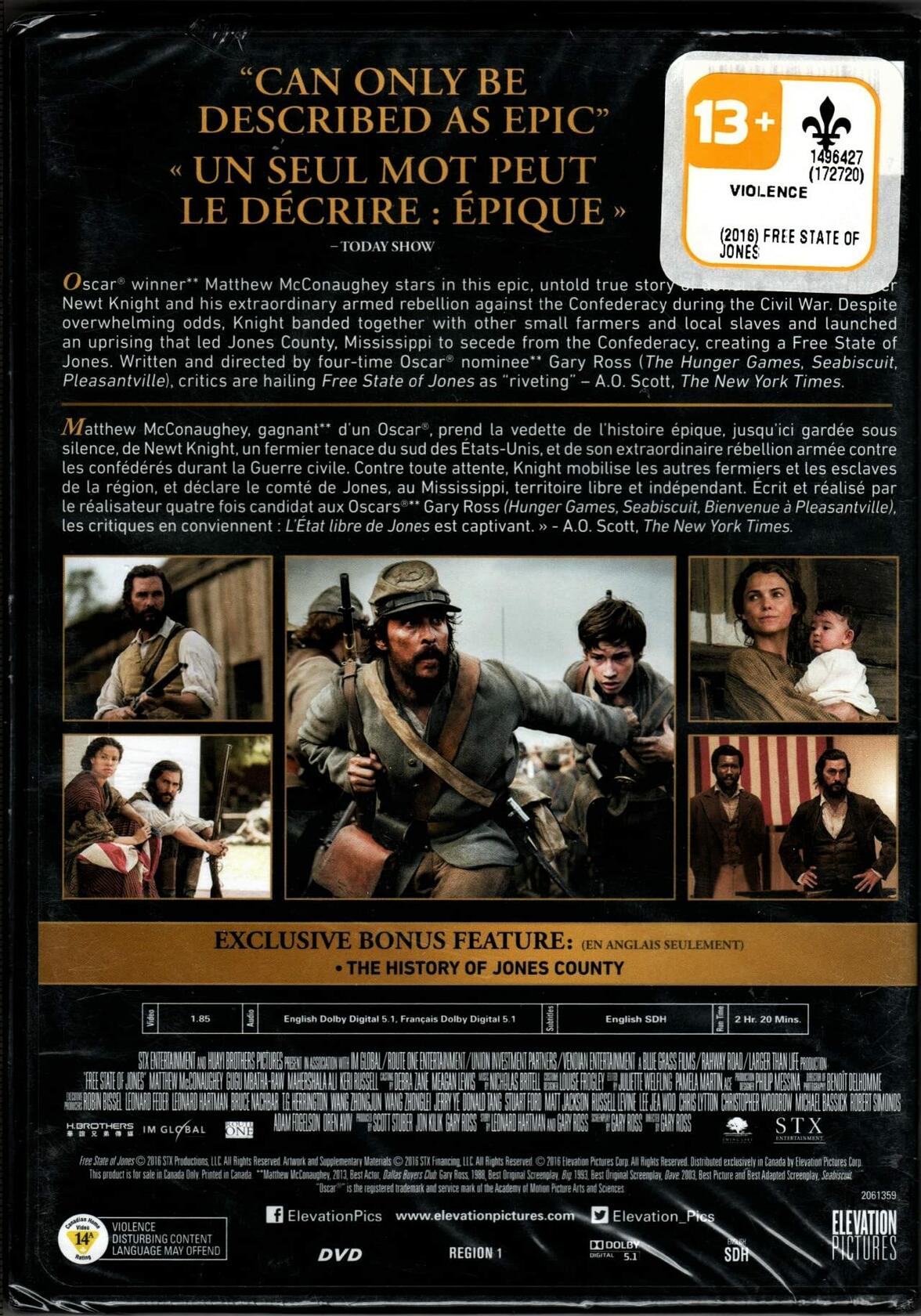 L'État libre de Jones: D'après une histoire vraie (English/French) 2006 (Widescreen) Doublé au Québec (Cover Bilingue) - Very Good