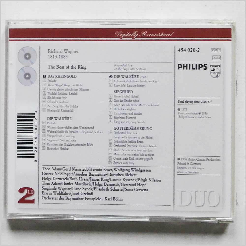 Best Of Ring [Audio CD] BOHM / BAYREUTH FESTIVAL ORCH; BOHM,KARL and BAYREUTH FESTIVAL ORCH - Good