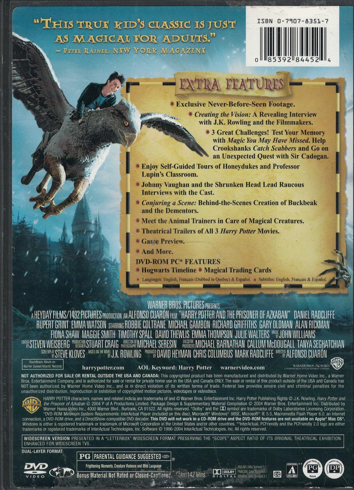 Harry Potter and the Prisoner of Azkaban (2-Disc Widescreen Edition) (Bilingual) [DVD] - Good