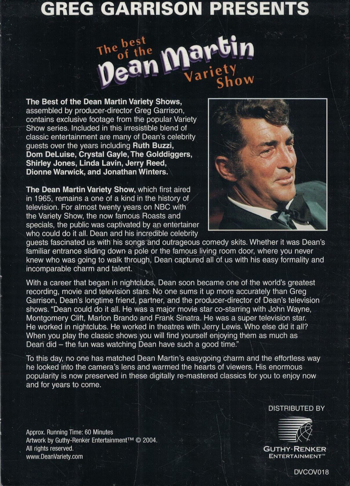 The Best of the Dean Martin Variety Show Dvd: Volume 16 [DVD] Greg Presents Garrison - Good