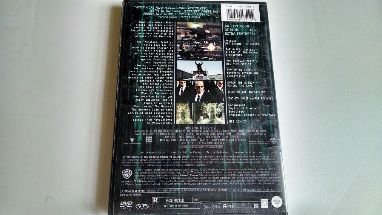 The Matrix Reloaded (Full Screen) (2 Discs) [DVD] - Very Good