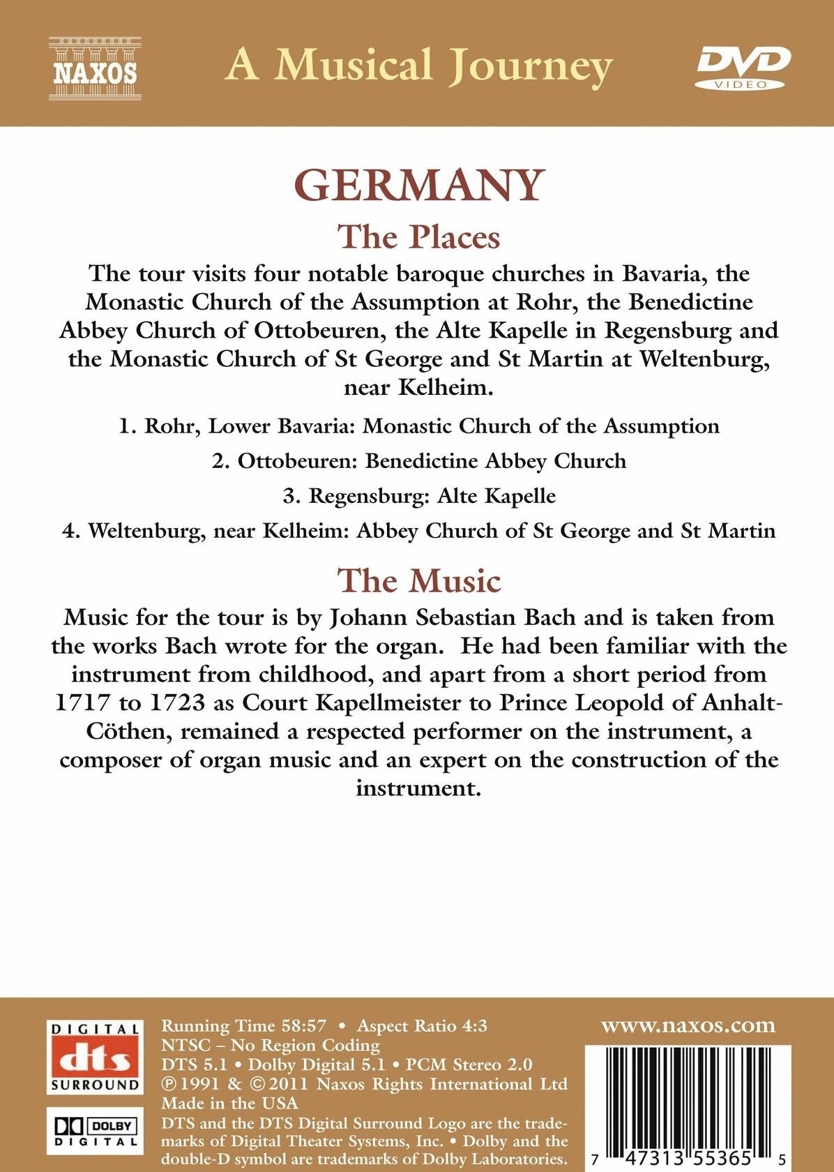 GERMANY: MUSICAL TOUR OF BAROQ [DVD] - Very Good