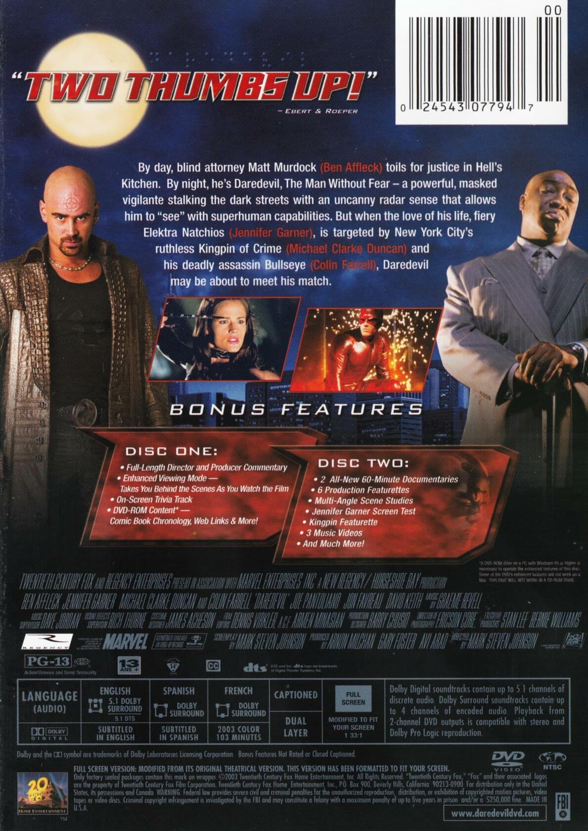 Daredevil (Full Screen) [2 Discs] (Bilingual) [DVD] - Very Good