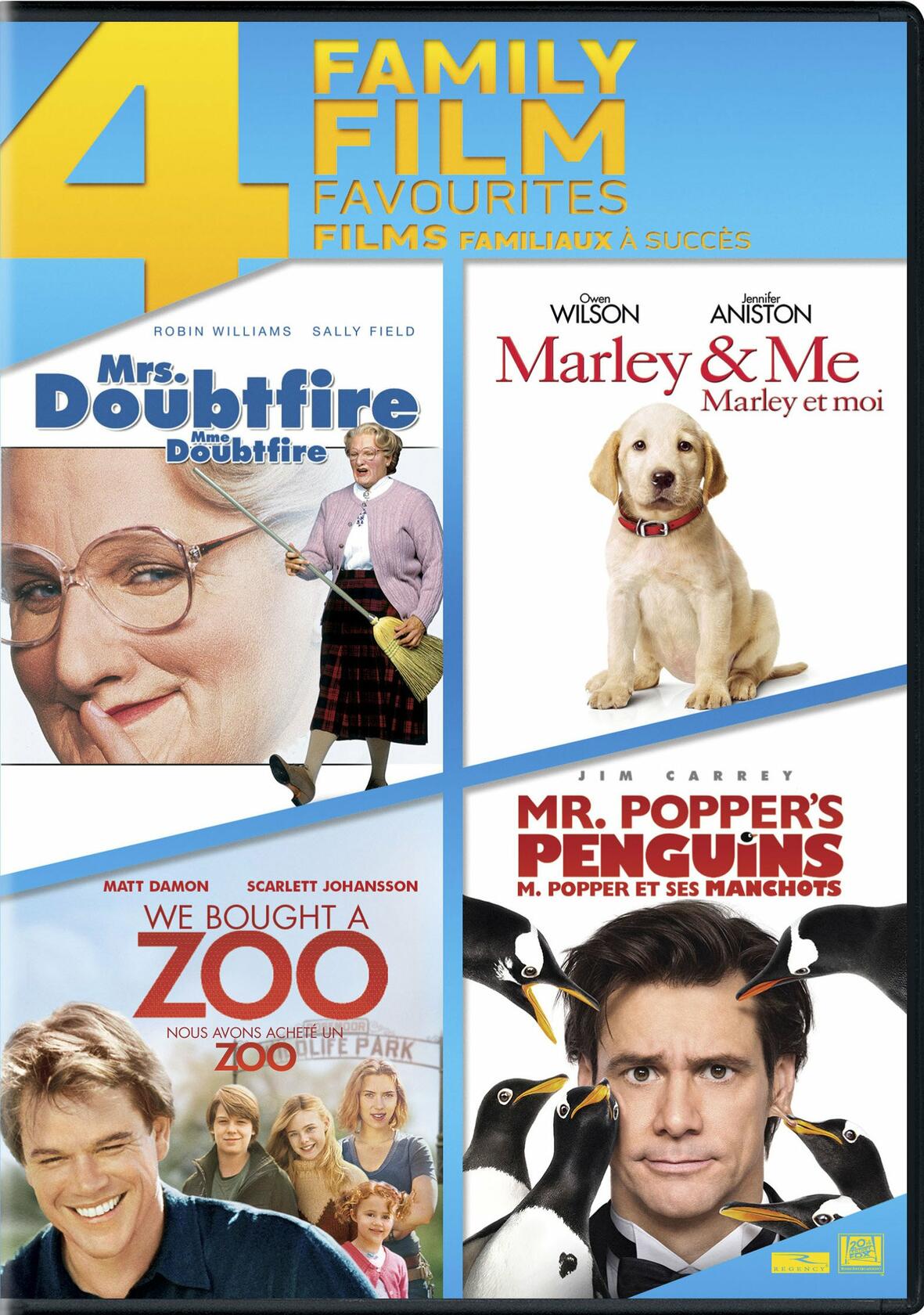 Mrs. Doubtfire / Marley And Me / Mr. Popper's Penguins / We Bought A Zoo (Bilingual) [DVD] - Very Good