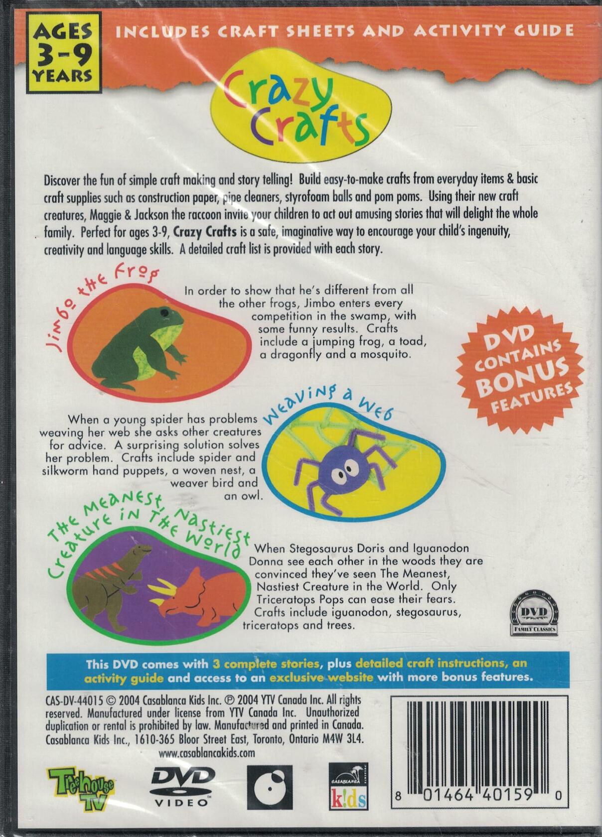 CRAZY CRAFTS BUGS LIZARDS AND DINOSAURS [DVD] - Very Good
