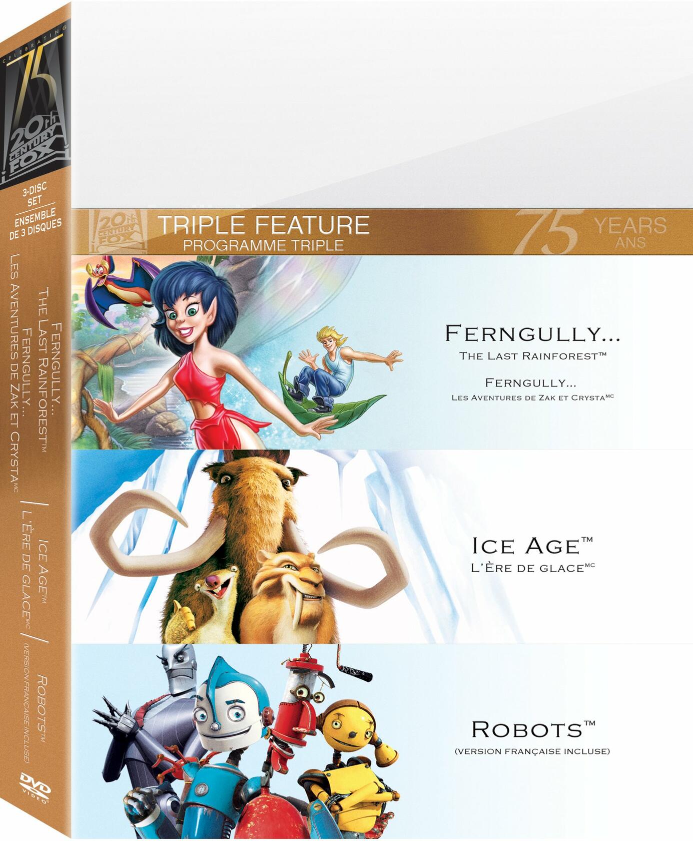 Ice Age/Robots/Fern Gully [DVD] - Very Good