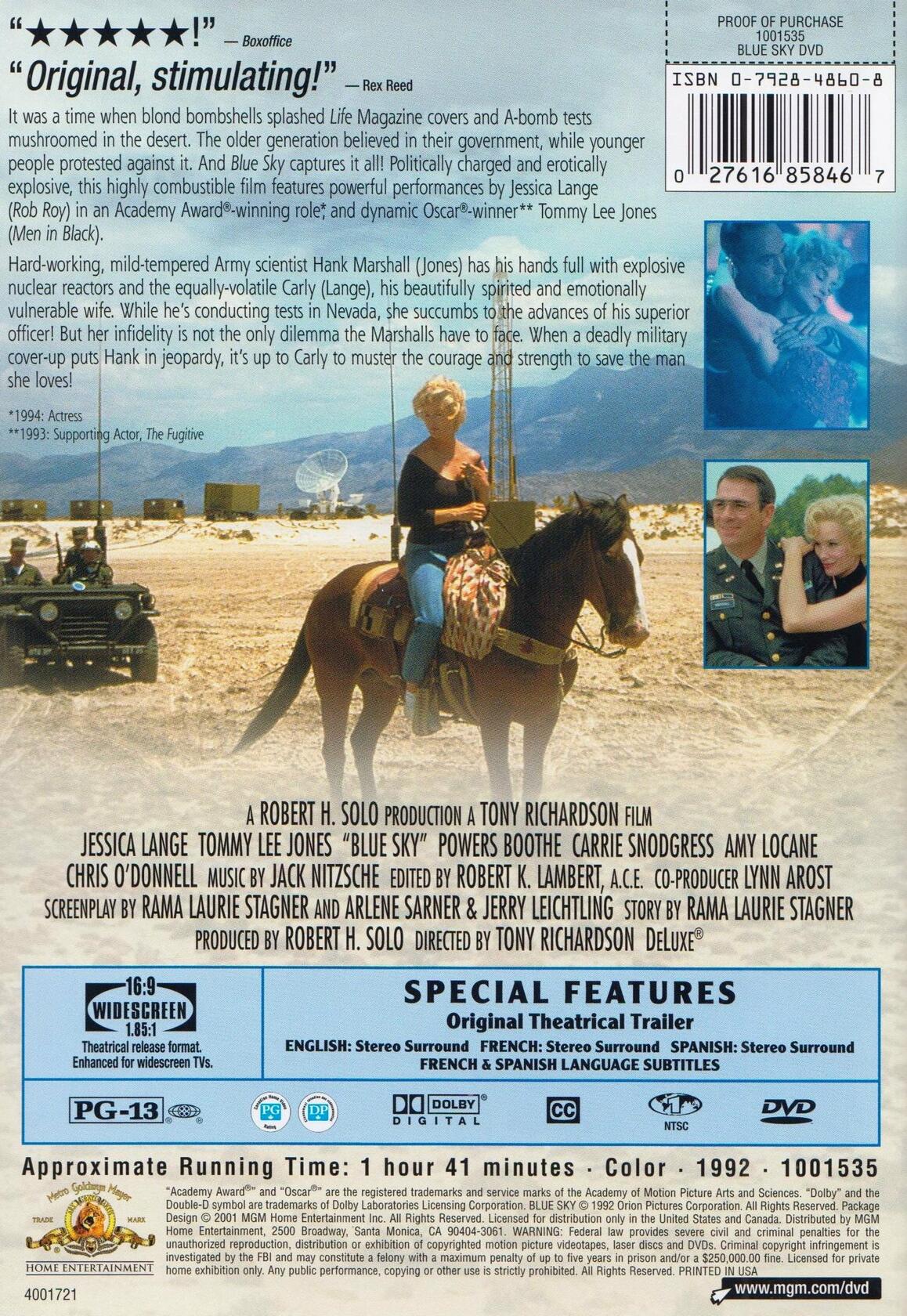Blue Sky (Widescreen) (Bilingual) [DVD] - Very Good