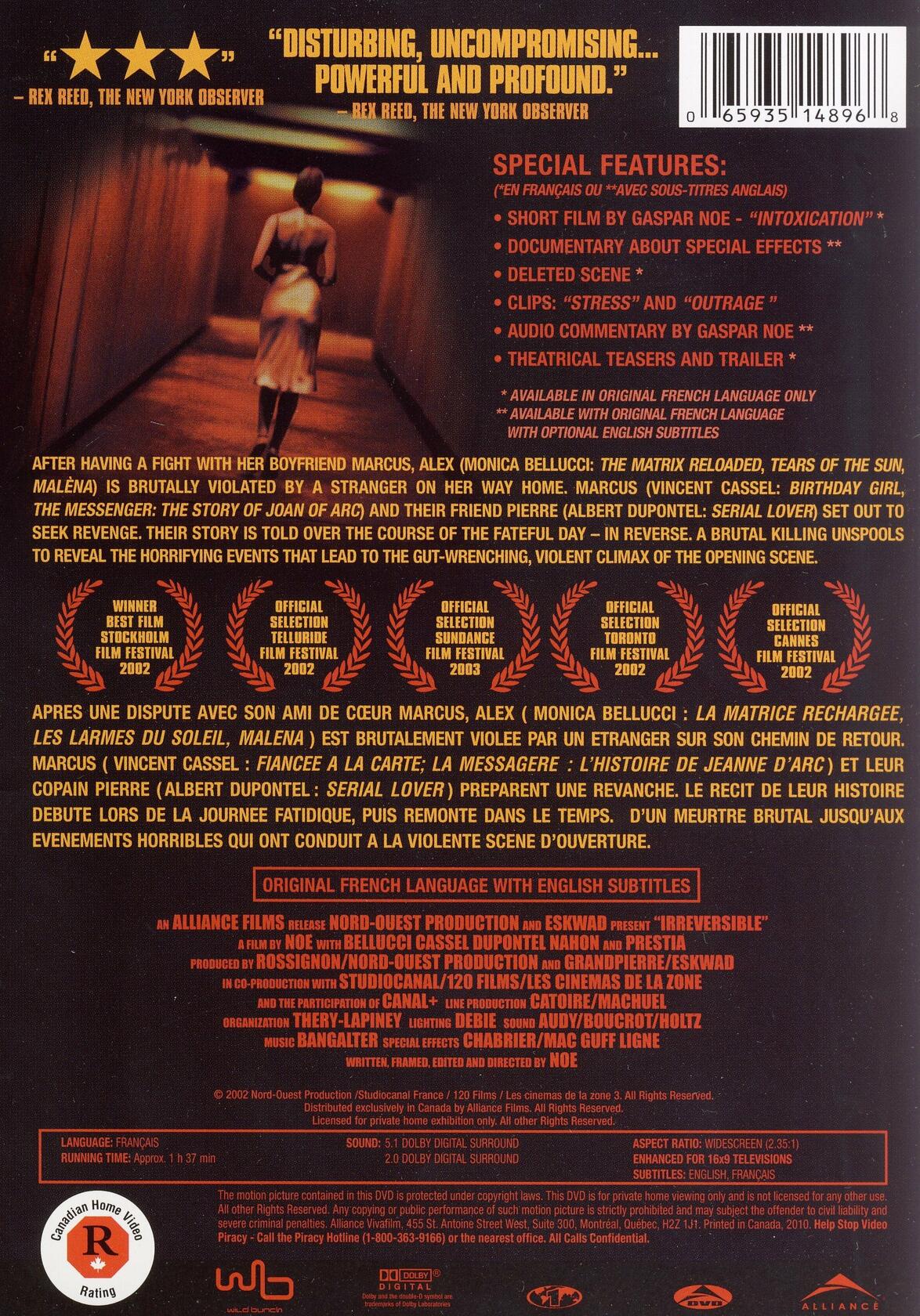 Irreversible (In French with English Subtitles) (Version française) - Very Good