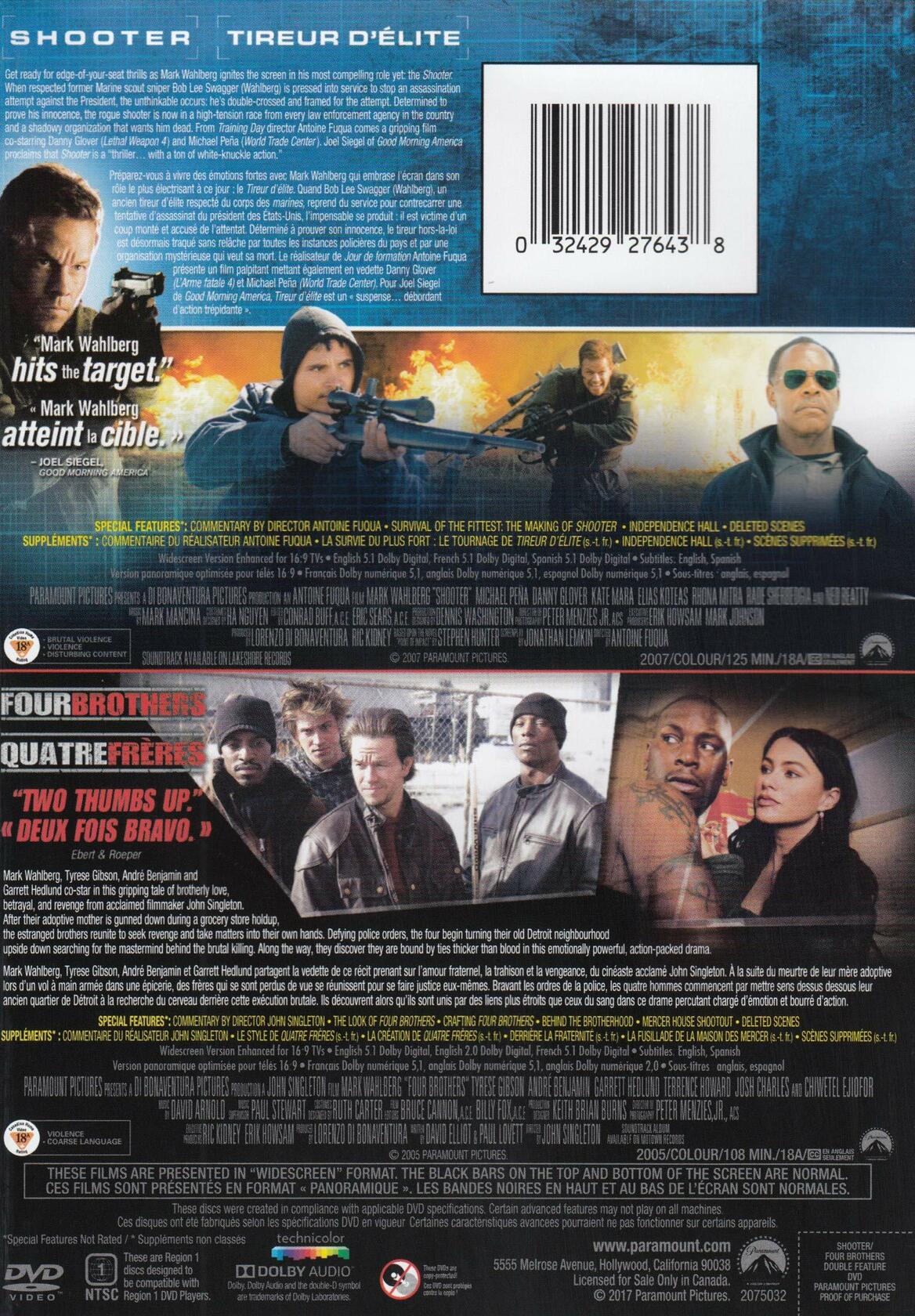 Shooter / Four Brothers (Double Feature) [DVD] - Very Good