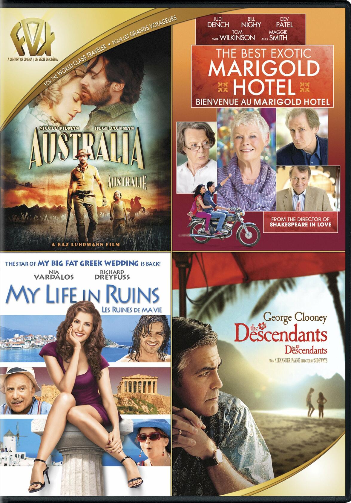 Australia + My Life In Ruins + The Descendants + The Best Exotic Marigold Hotel (Bilingual) [DVD] - Very Good