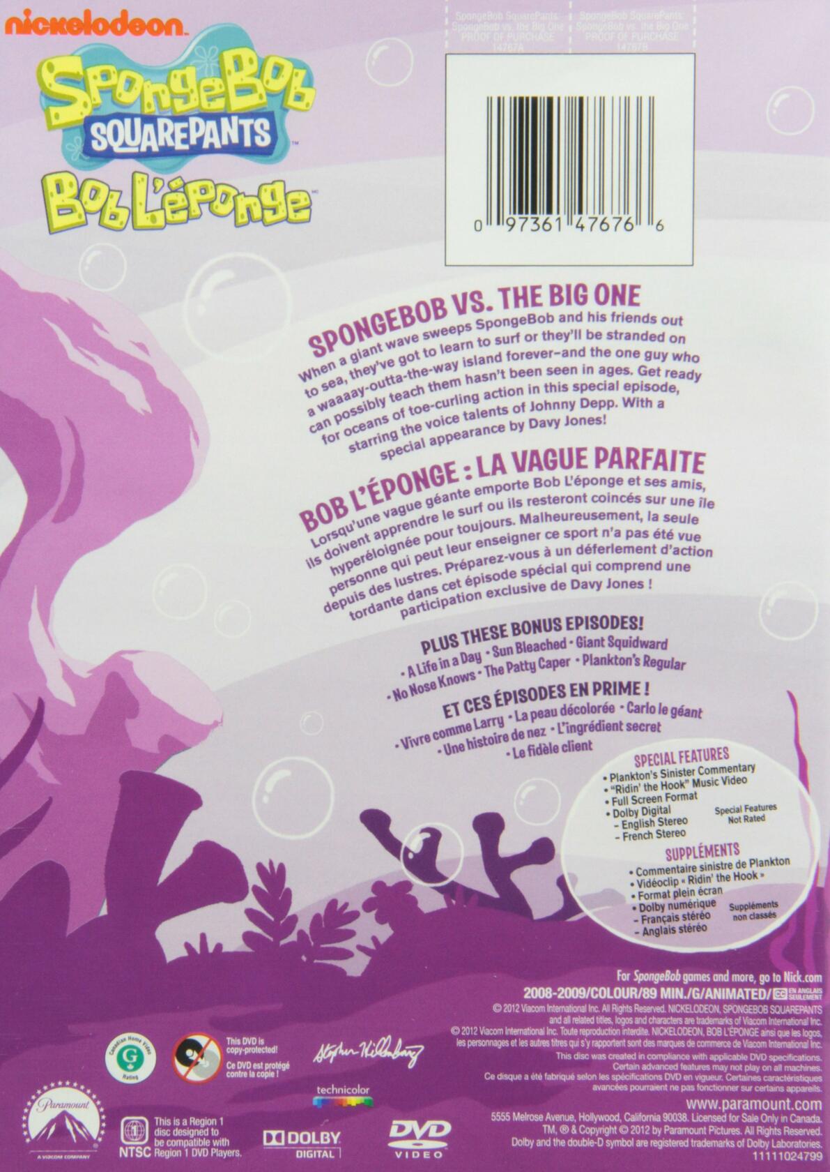 Spongebob SquarePants: Spongebob vs the Big One: Super Square Collection (Bilingual) (Sous-titres français) - Very Good