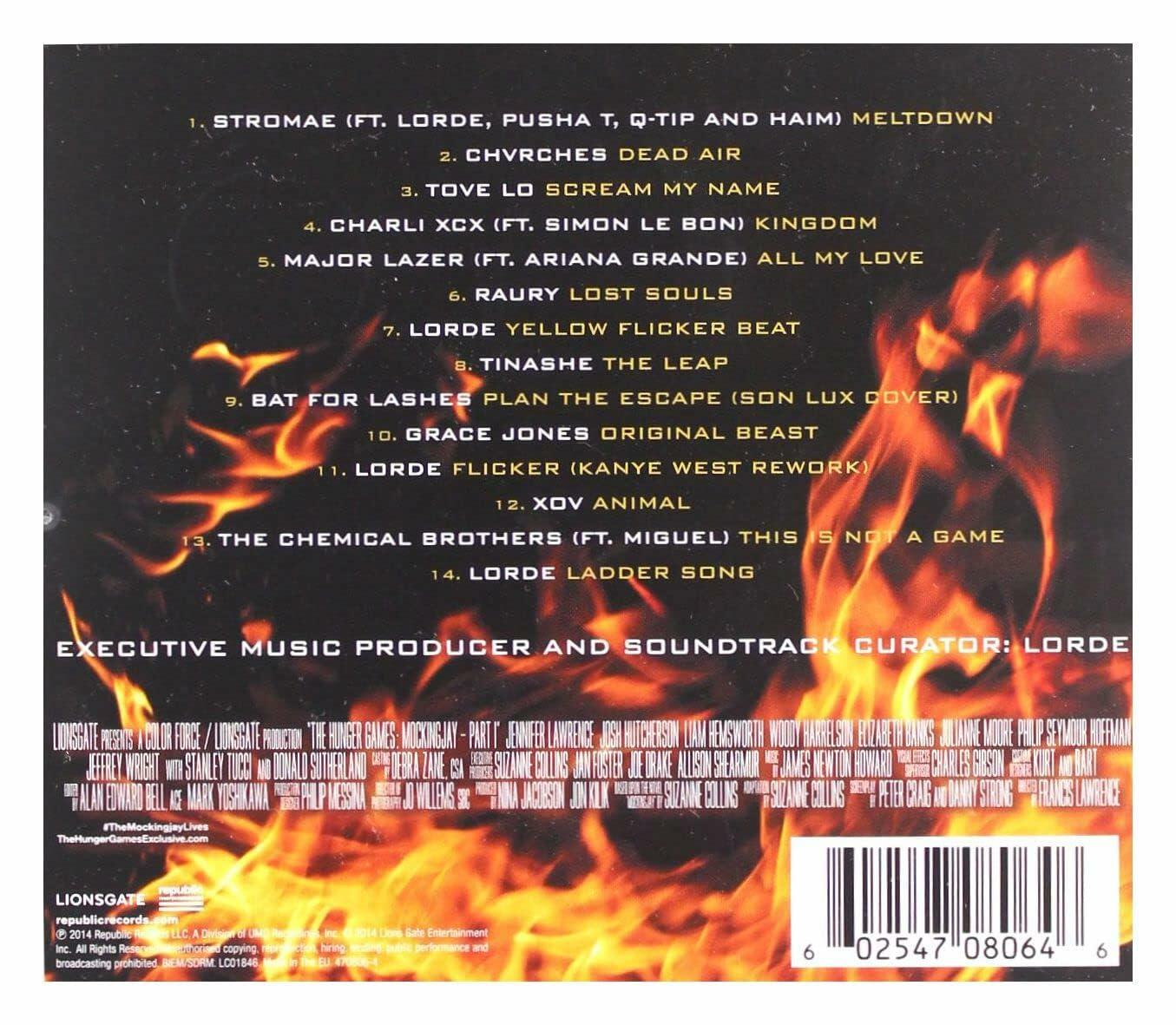 The Hunger Games: Mockingjay, Part 1 (Original Motion Picture Soundtrack) [Audio CD] Various Artists; Lorde; CHVRCHES; Tove Lo; Charli XCX; Stromae; Major Lazer; Raury; Tinashe; Bat for Lashes; Grace Jones; xoV and The Chemical Brothers - Very Good