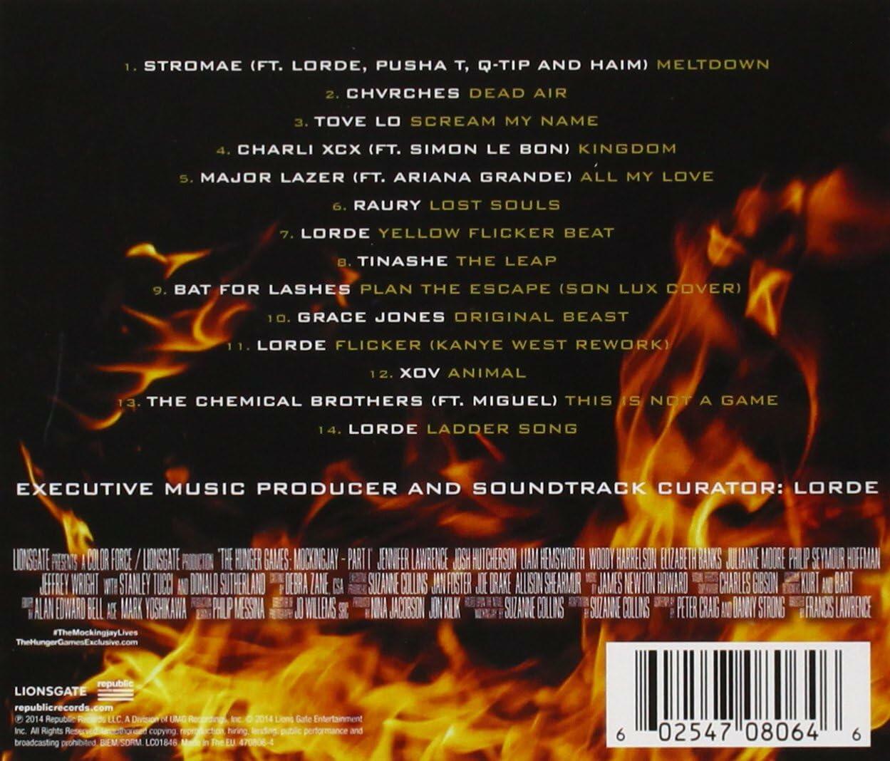The Hunger Games: Mockingjay, Part 1 (Original Motion Picture Soundtrack) [Audio CD] Various Artists; Lorde; CHVRCHES; Tove Lo; Charli XCX; Stromae; Major Lazer; Raury; Tinashe; Bat for Lashes; Grace Jones; xoV and The Chemical Brothers - Very Good