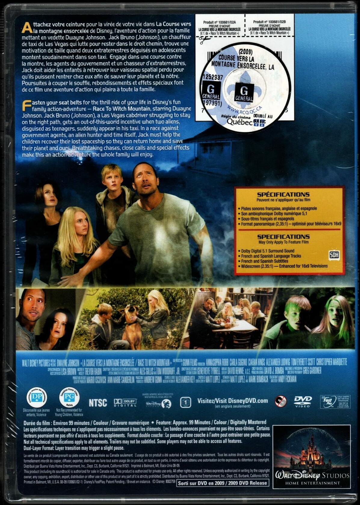 La Course vers la Montagne Ensorcelée (English/French) 2009 (Widescreen) Doublé au Québec (Cover Bilingue)