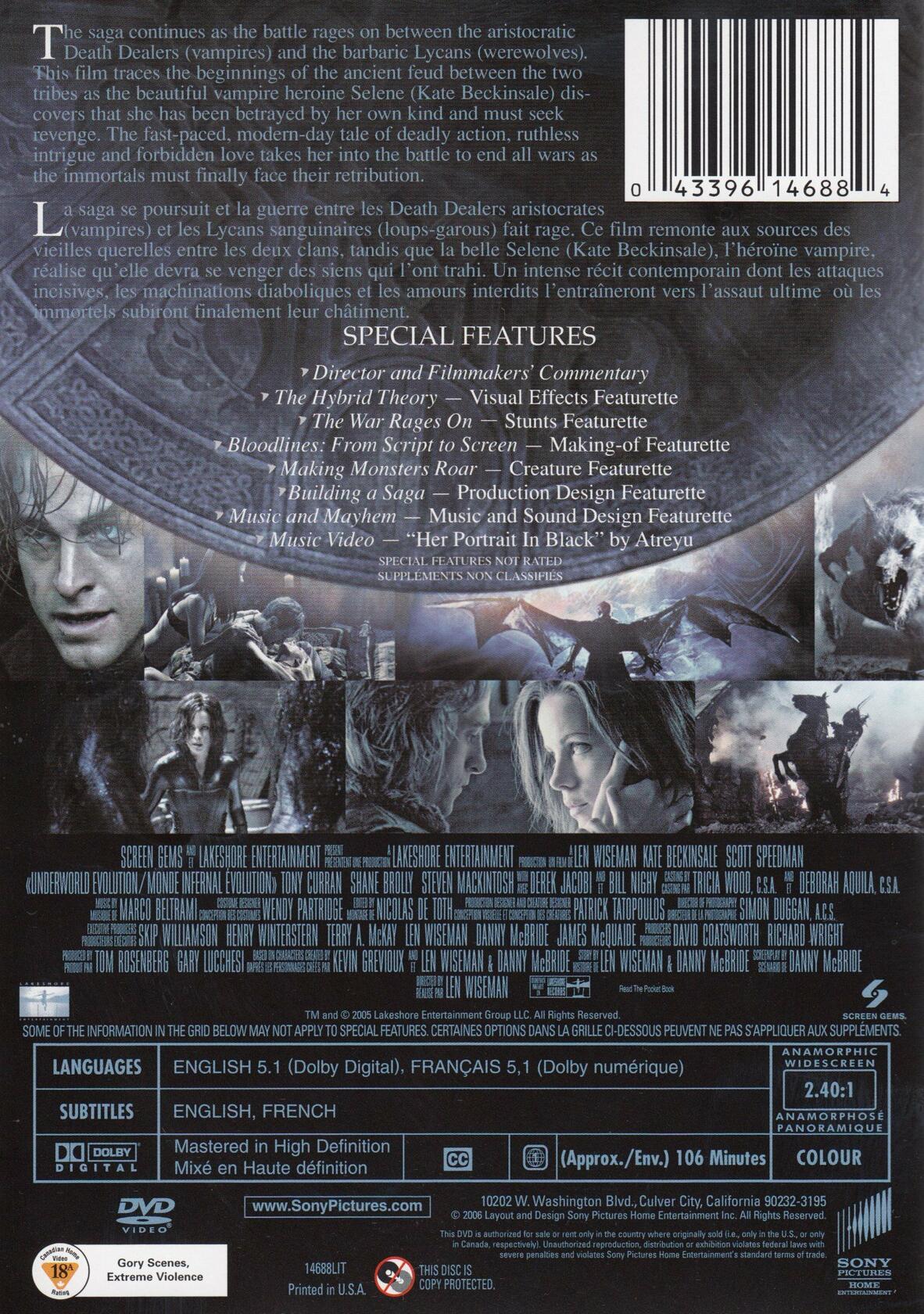 Underworld Evolution (Special Edition, Widescreen) Bilingual [Unknown Binding] - Very Good