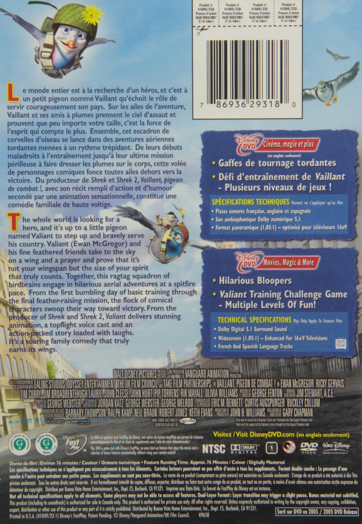 Valiant (Bilingual) [DVD] - Very Good