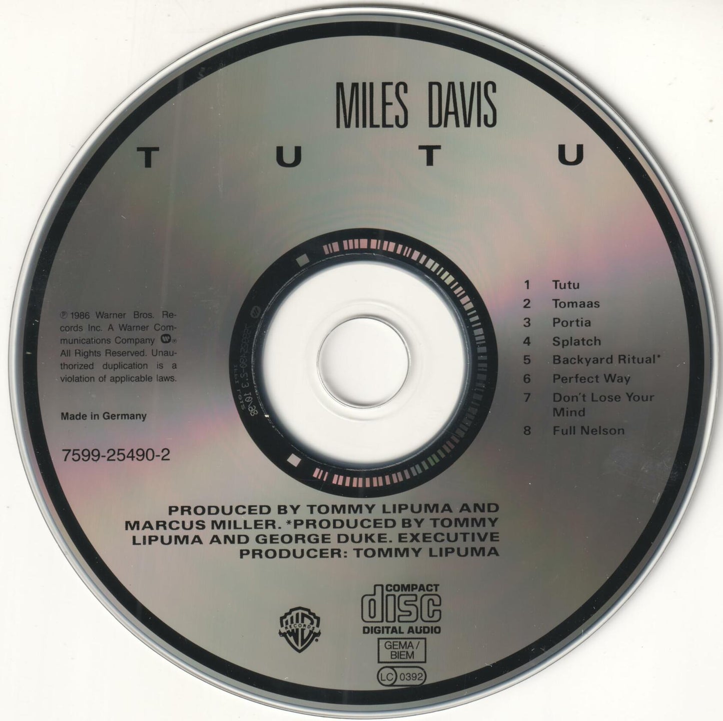 Tutu [Audio CD] Miles Davis - Very Good