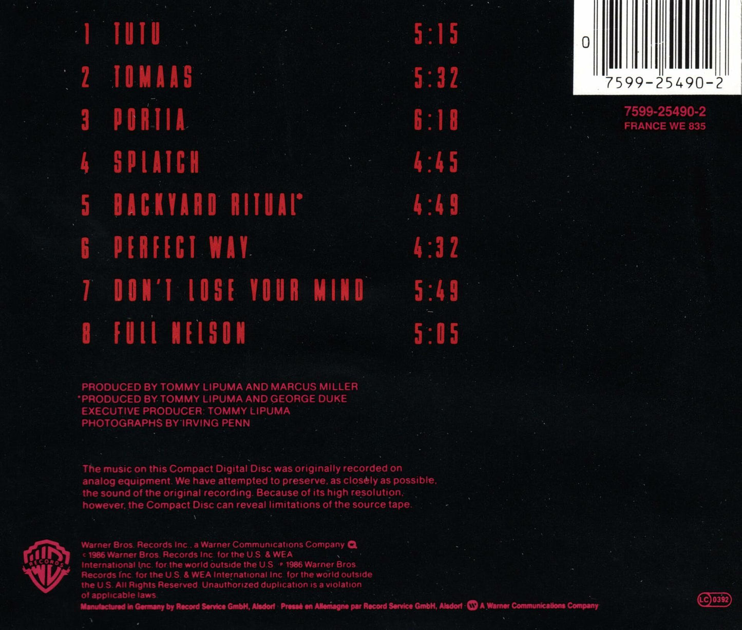 Tutu [Audio CD] Miles Davis - Very Good